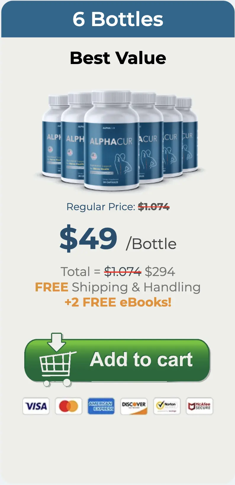 Alphacur Supplement 6 bottles
