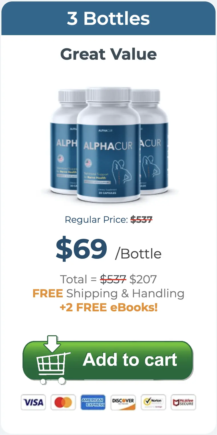 Alphacur Supplement three bottles order